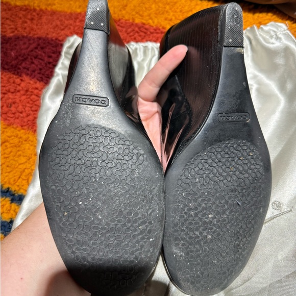 Coach patent leather black wedge 9 - Picture 5 of 5